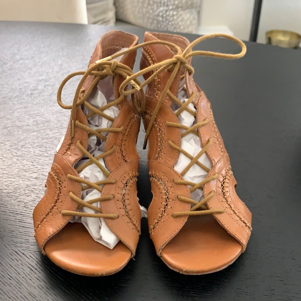 Joie (cognac) gladiator lace up sandals Size 7 1/2
